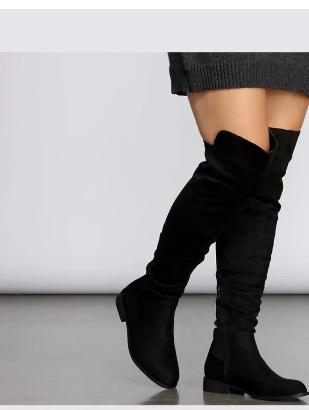Nine West Black Over-the-Knee Suede Boots